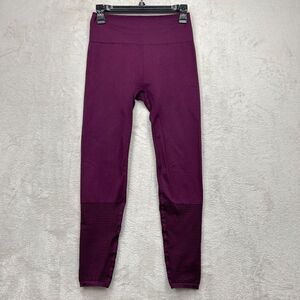 Fabletics Womens Purple High Waisted Seamless Ribbed Cropped Mesh Leggings Sz S